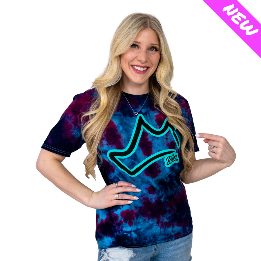 Tie Dye T-Shirt with Neon Crown